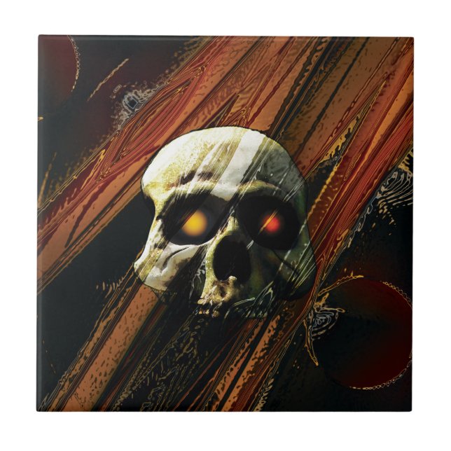 Azulejo De Cerâmica Caveira Escura (Frente)