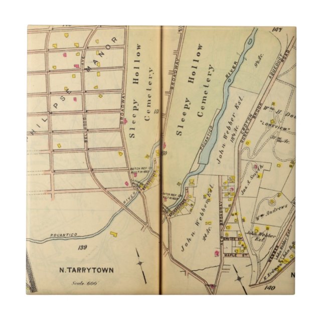 Azulejo De Cerâmica Cavidade sonolento, New York (Frente)