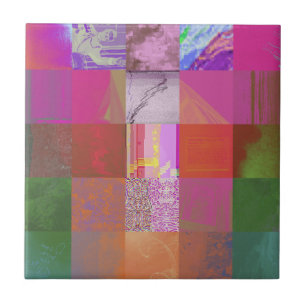 Azulejo De Cerâmica CD1FE646 Arte abstrata de falha digital em padrão