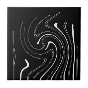 Azulejo De Cerâmica Ce do Minimalismo das Linhas Brancas abstrato