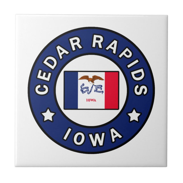 Azulejo De Cerâmica Cedar Rapids Iowa (Frente)