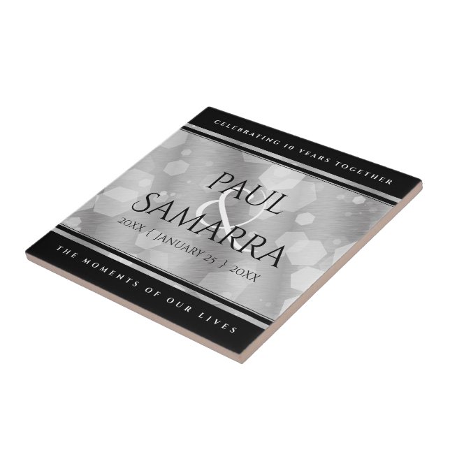 Azulejo De Cerâmica Celebração do 10º aniversário do Casamento de Tin (Lateral)