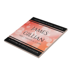 Azulejo De Cerâmica Celebração do 35º aniversário do Casamento de Cora