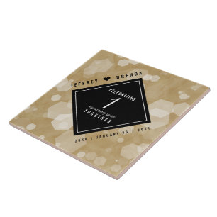 Azulejo De Cerâmica Celebração do Aniversário de Casamento de Papéis E