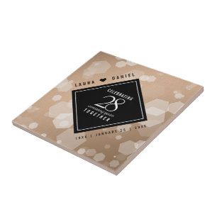 Azulejo De Cerâmica Celebração do Aniversário do Casamento Linen 28