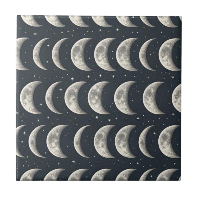 Azulejo De Cerâmica Celestial Moon Phase (3) (Frente)