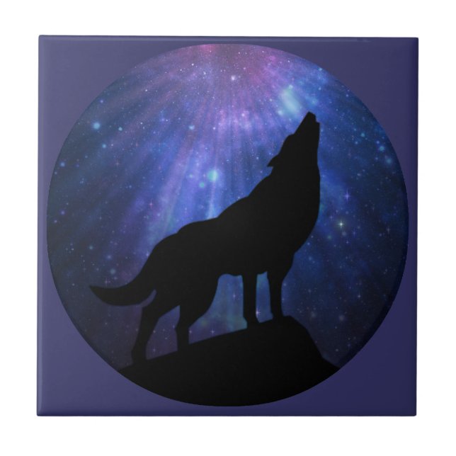 Azulejo De Cerâmica Celestial Wolf (Frente)