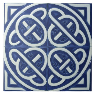 Azulejo De Cerâmica Celtic Knot Blue and White Celtic