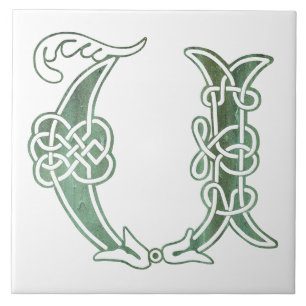 Azulejo De Cerâmica Celtic Knot Decorative Capital U Cera