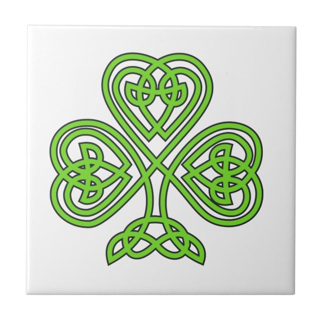 Azulejo De Cerâmica Celtic Knot Shamrock (Frente)
