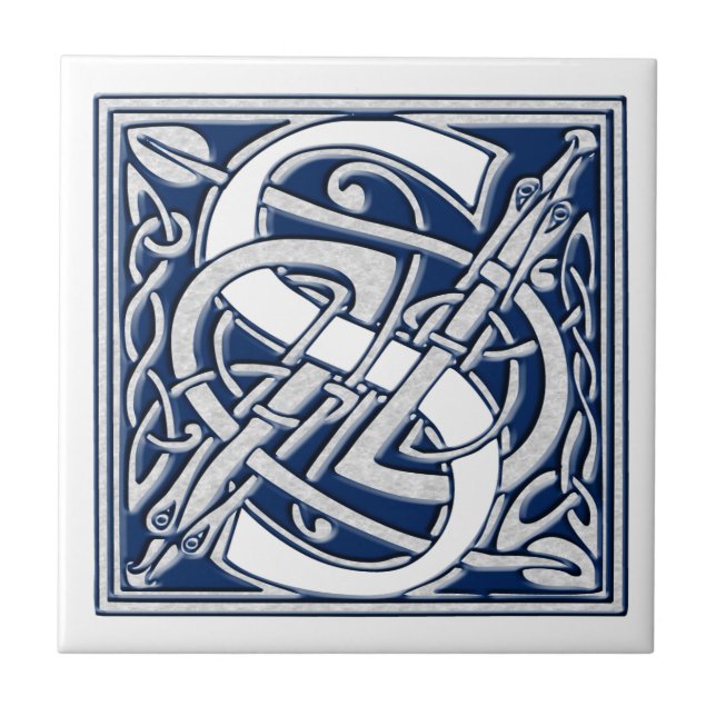 Azulejo De Cerâmica Celtic S Monograma (Frente)