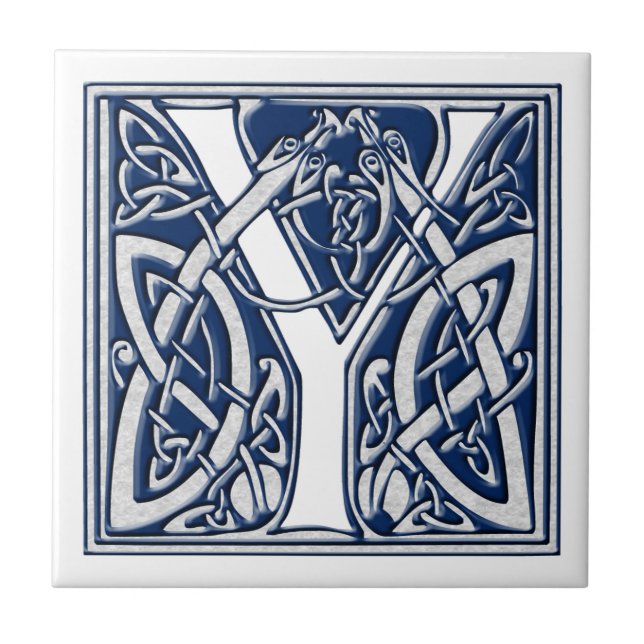 Azulejo De Cerâmica Celtic Y Monograma (Frente)