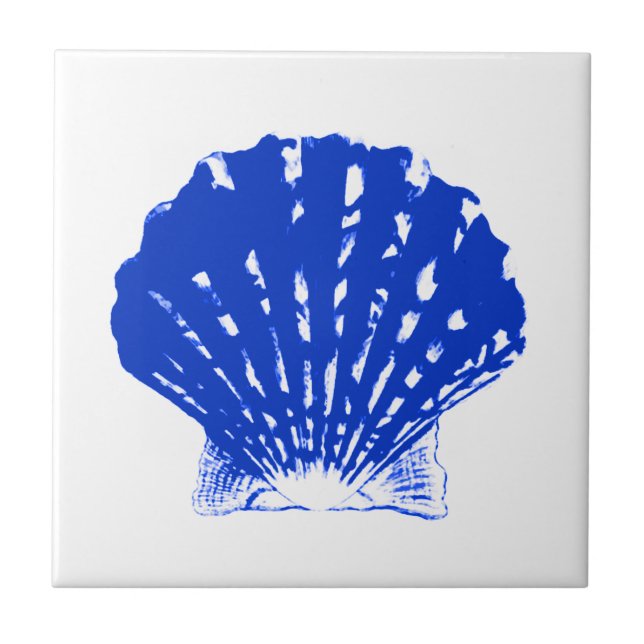 Azulejo De Cerâmica Célula - azul e branco de cobalto (Frente)