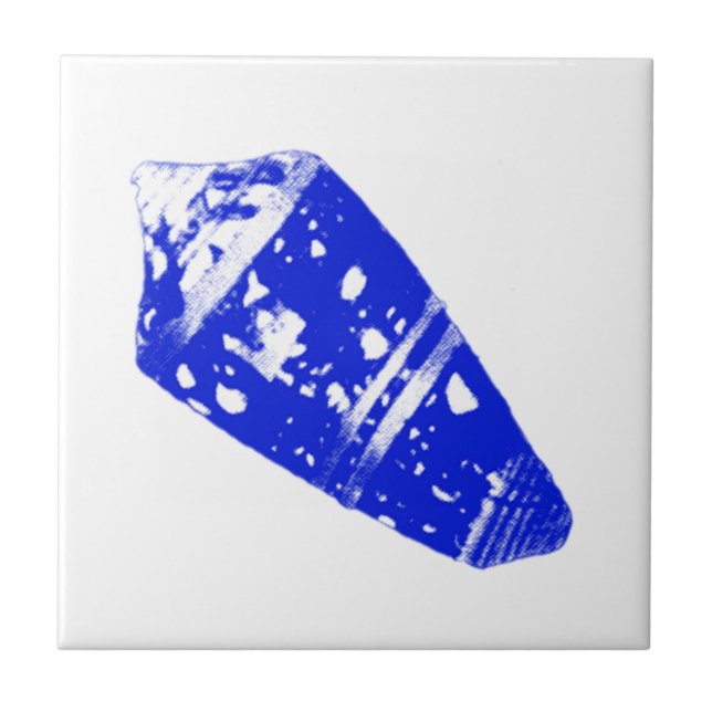 Azulejo De Cerâmica Célula - azul e branco de cobalto (Frente)