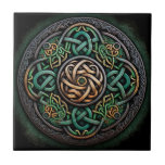Azulejo De Cerâmica Célula Nó Verde Dourado<br><div class="desc">Célula Nó Verde Dourado</div>