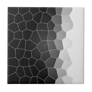 Azulejo De Cerâmica Células brancas de carvão Abstrato de arte minimal