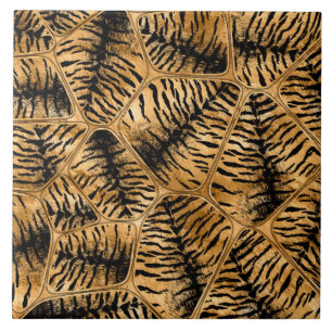 Azulejo De Cerâmica Células com pelo de ouro Tiger Faux