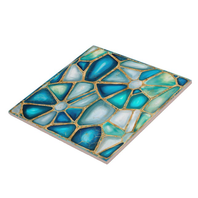 Azulejo De Cerâmica Células d'água e douradas - oceano (Lateral)