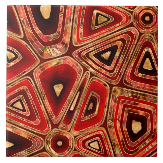 Azulejo De Cerâmica Células de mármore vermelho de Mahogany (Frente)