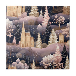 Azulejo De Cerâmica Cena de Inverno Rosa Caprichosa (7)