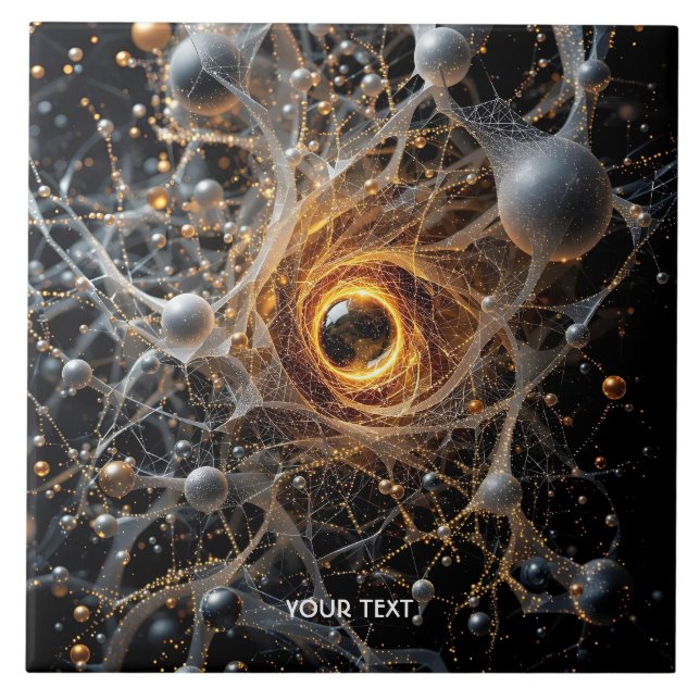 Azulejo De Cerâmica Cena do Espaço de Abstrato Fantasy (Frente)