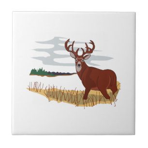 Azulejo De Cerâmica Cena dos cervos de Whitetail