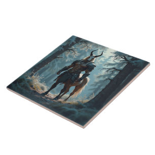 Azulejo De Cerâmica Centaur Mitológico com Cabeça de Cavalo na Florest