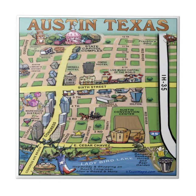 Azulejo De Cerâmica Centro Austin Texas 14 (Frente)
