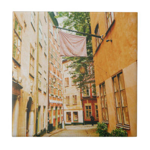 Azulejo De Cerâmica Centro histórico antigo, Gamla Stan, Estocolmo, Su