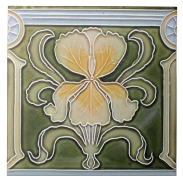 Azulejo De Cerâmica Ceramic Tile - Art Nouveau Iris Border Tile (Frente)