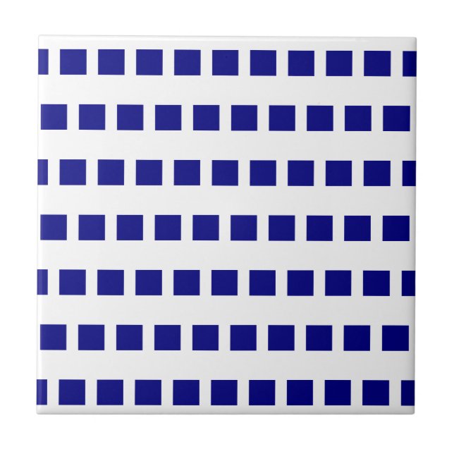Azulejo De Cerâmica Ceramic Tile Blue & White Checkered (Frente)