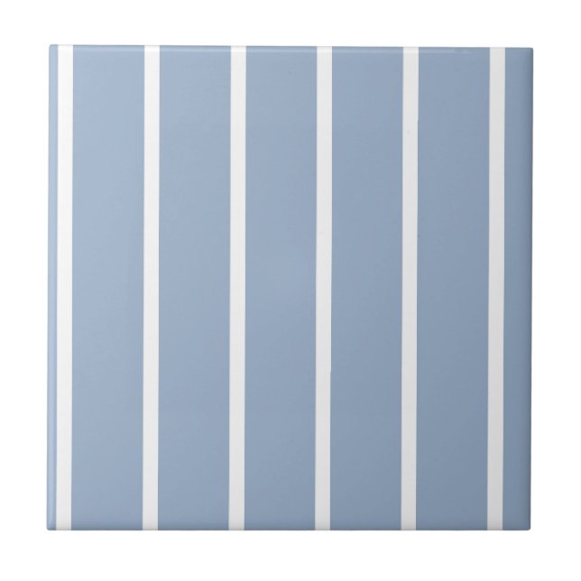 Azulejo De Cerâmica Ceramic Tile Blue & White Stripe  (Frente)