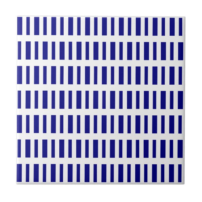 Azulejo De Cerâmica Ceramic Tile Blue & White Stripe (Frente)