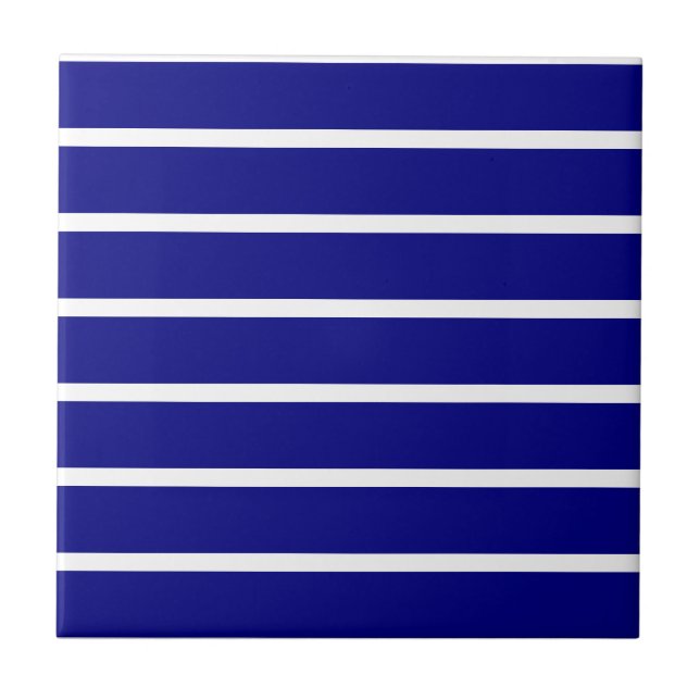Azulejo De Cerâmica Ceramic Tile Blue & White Stripe (Frente)