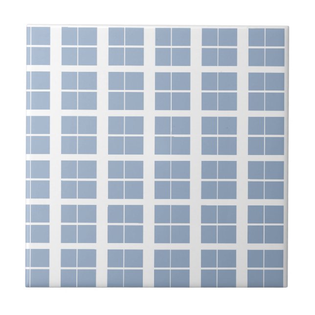 Azulejo De Cerâmica Ceramic Tile Blue & White Stripe Square (Frente)