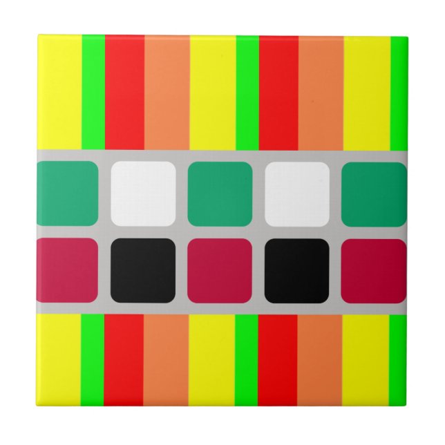 Azulejo De Cerâmica Ceramic Tile Colorful Colors Stripe (Frente)