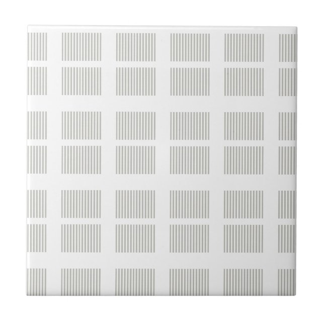Azulejo De Cerâmica Ceramic Tile Grey & White Stripe (Frente)