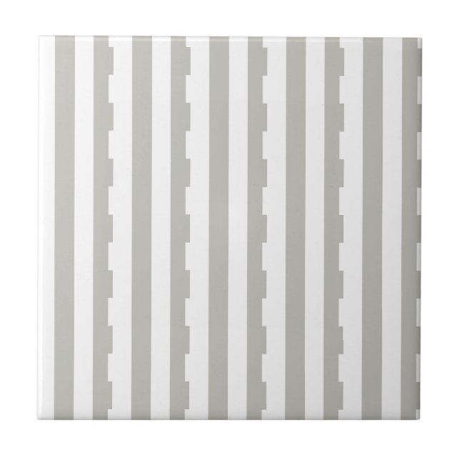 Azulejo De Cerâmica Ceramic Tile Grey & White Stripe  (Frente)