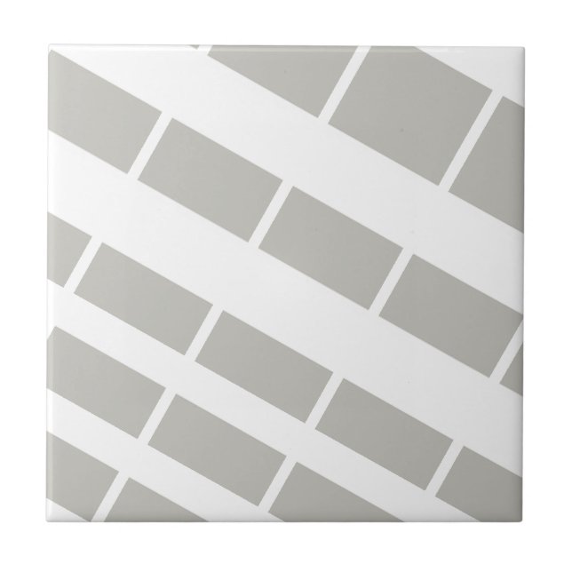 Azulejo De Cerâmica Ceramic Tile Grey & White Stripe (Frente)