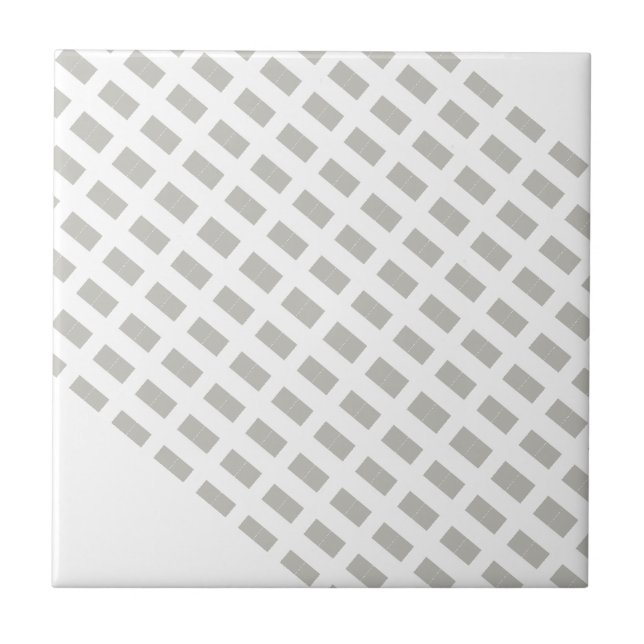 Azulejo De Cerâmica Ceramic Tile Grey & White Stripe Square (Frente)