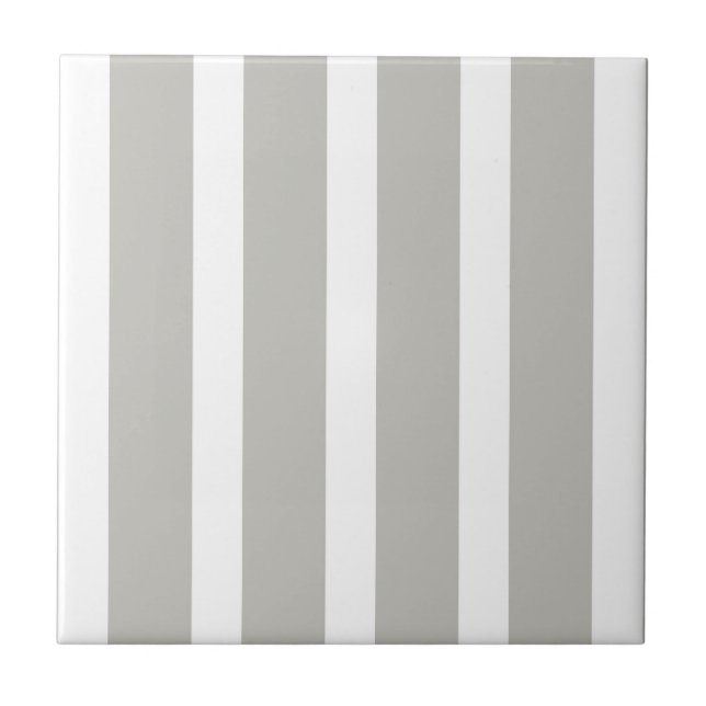 Azulejo De Cerâmica Ceramic Tile Grey & White Stripe Square (Frente)
