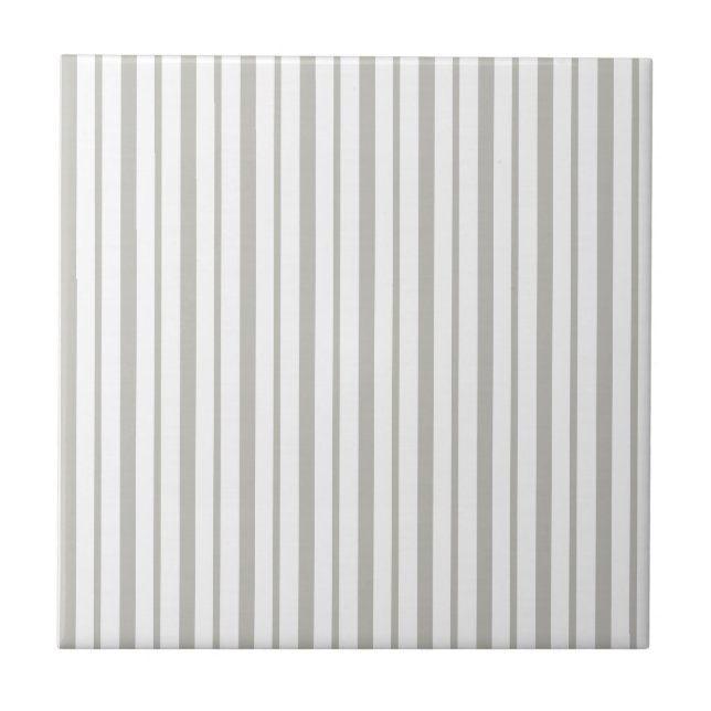 Azulejo De Cerâmica Ceramic Tile Grey & White Stripe Square (Frente)