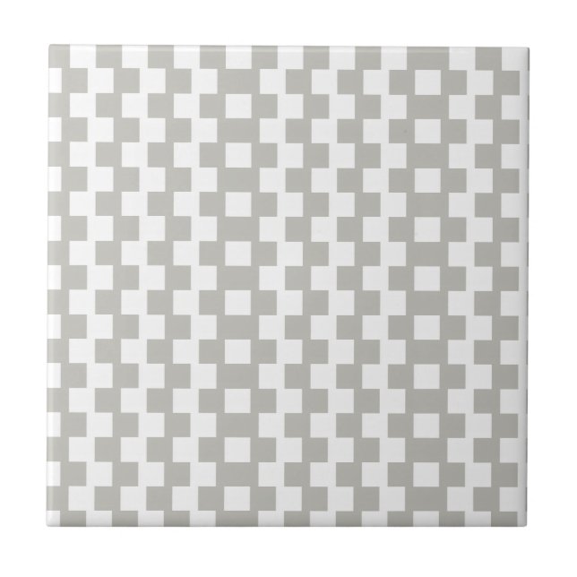 Azulejo De Cerâmica Ceramic Tile Grey & White Stripe Square (Frente)