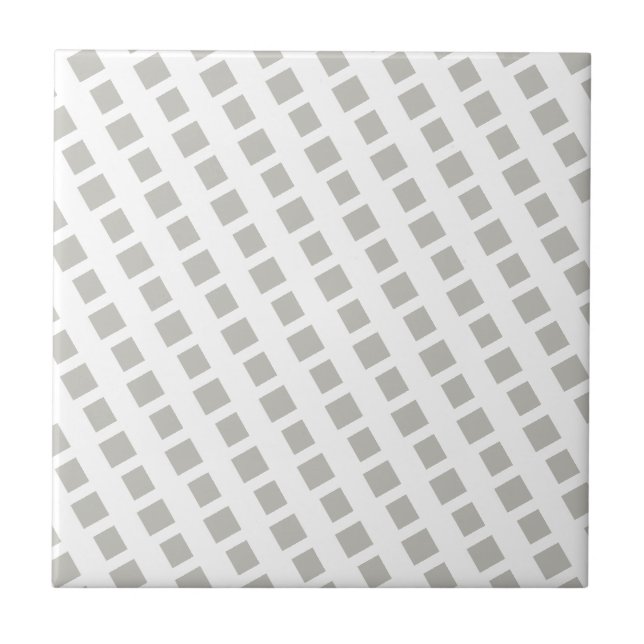 Azulejo De Cerâmica Ceramic Tile Grey & White Stripe Square (Frente)
