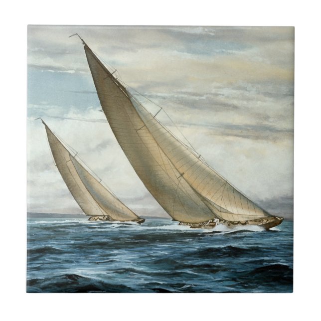 Azulejo De Cerâmica Ceramic Tile Nautical Coasters (Frente)