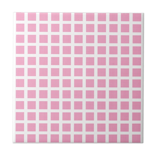 Azulejo De Cerâmica Ceramic Tile Pink Stripe Square (Frente)