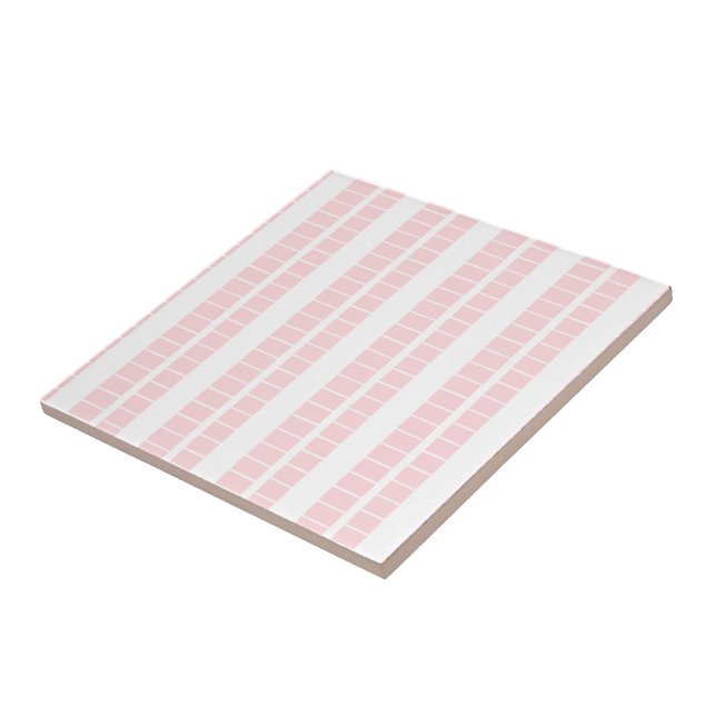 Azulejo De Cerâmica Ceramic Tile Pink & White Stripe (Lateral)
