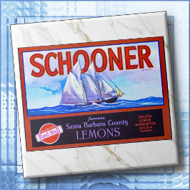 Azulejo De Cerâmica CERAMIC TILE - "Schooner" Lemons - Crate Label