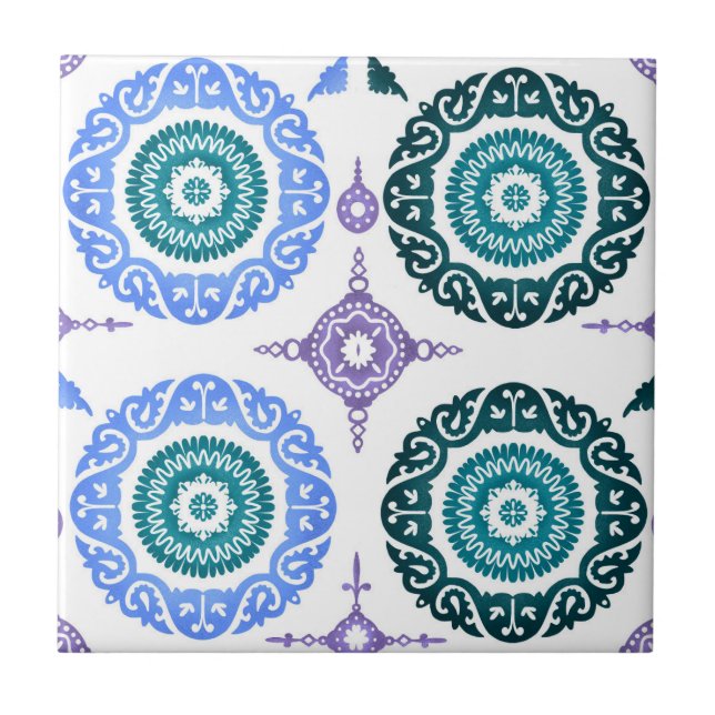 Azulejo De Cerâmica Ceramic Wall Tile – Portuguese Blue & Teal. (Frente)