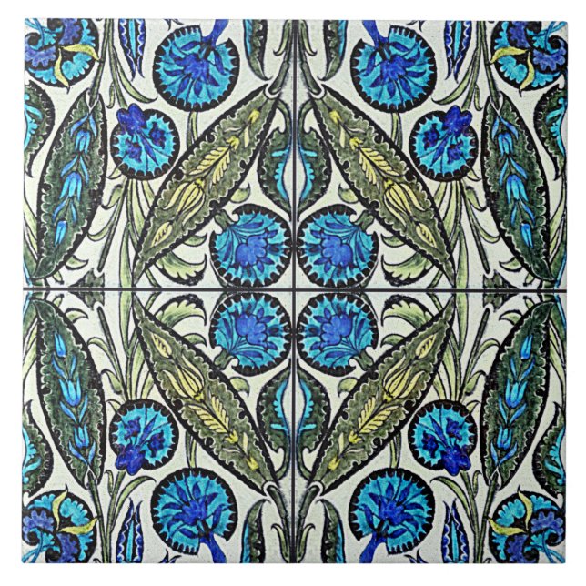 Azulejo De Cerâmica Cerâmica de William De Morgan Victorian (Frente)